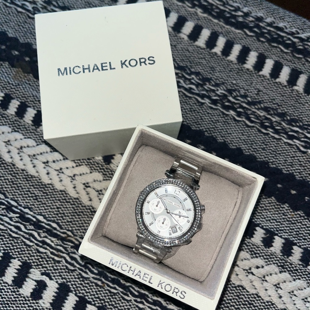 Michael Kors watch with diamond studs